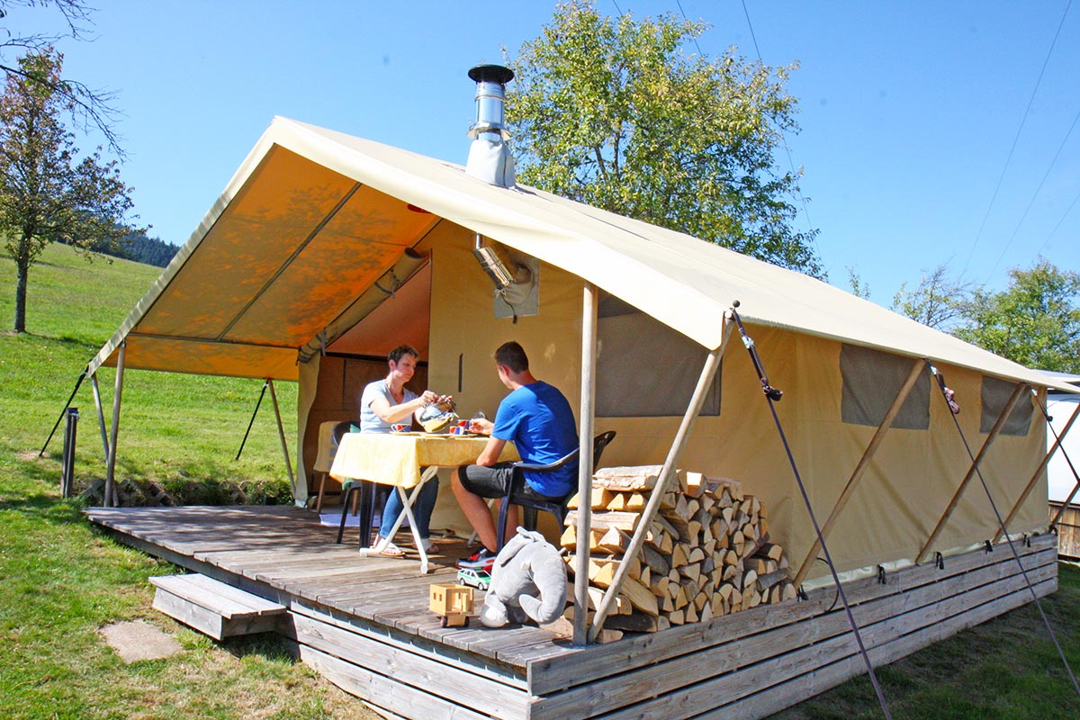 Permanent steekpenningen sirene Schwarzwaldtent | Camping Zwarte Woud SCHWARZWALDHORN Simonswald Duitsland